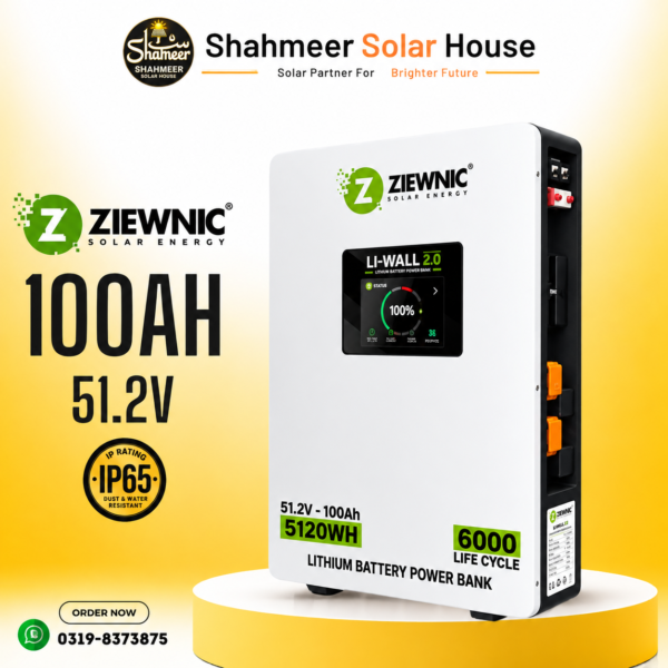 Ziewnic Li-Wall 2.0 51.2V 100Ah 5.12kWh LiFePO4 Lithium Battery