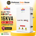 Crown Elektra Boost Pro 16KVA 51.2V 314Ah Lithium Battery | 10 Years Replacement Warranty