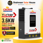 Crown Yorker 3.6kW – Hybrid Inverter Single Phase PV4000 Ip21 ( 3 year Replacement Warranty )