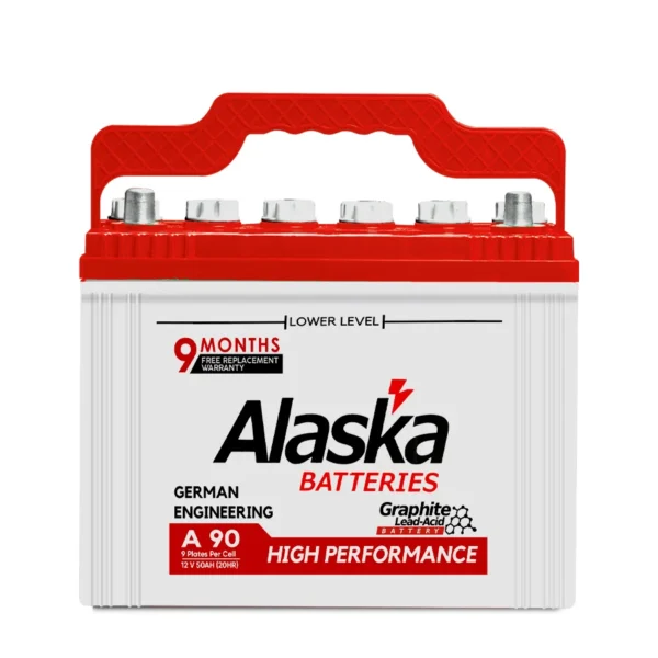 Alaska A90 12V 50Ah – 9 Plates Graphite Enhanced Lead-Acid Battery