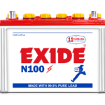 Exide N100 12V Automotive Lead-Acid Battery – Battery Without Acid | Brand Warranty