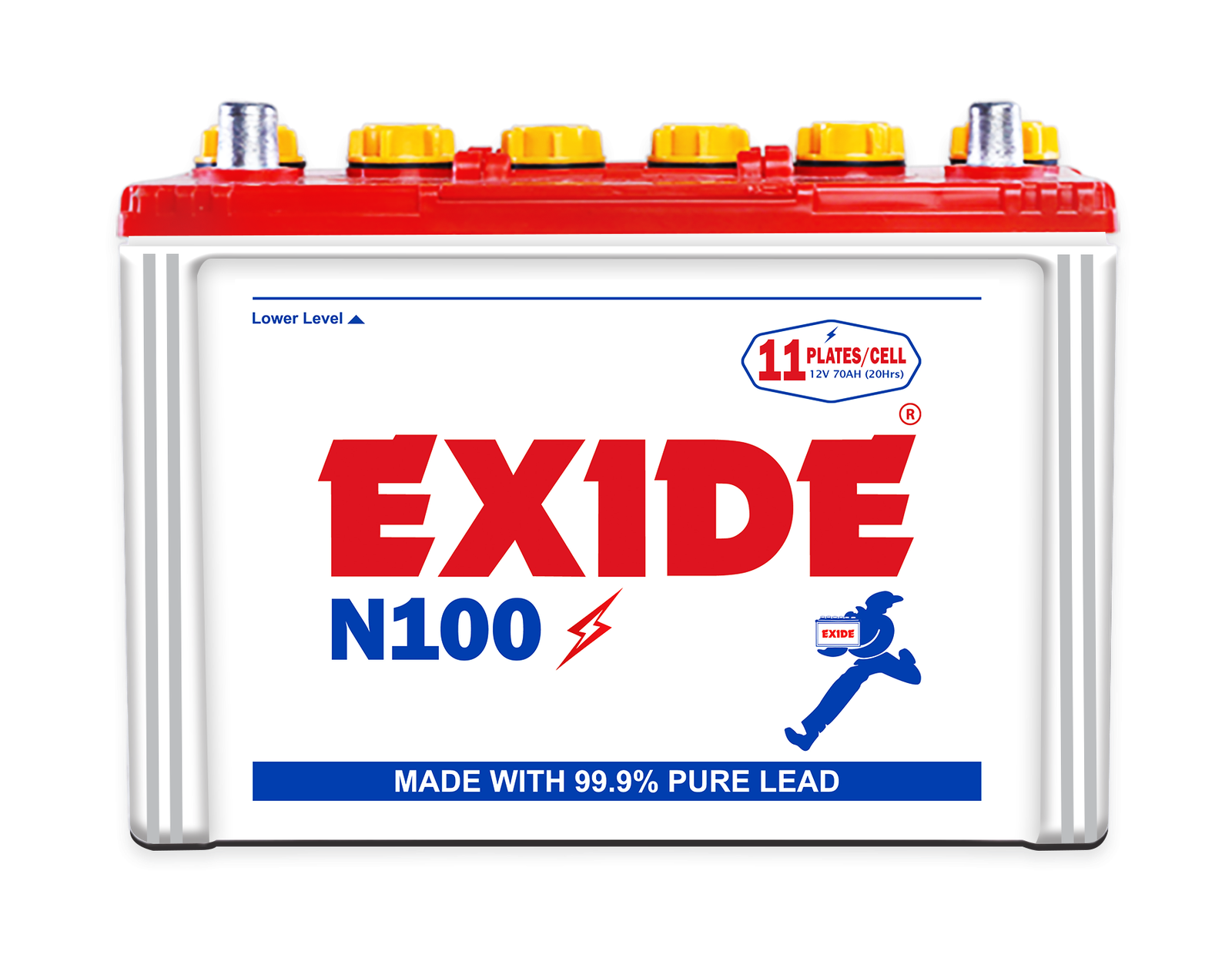 394dad09ea7afef9facf6c728842e7c5 Exide N100 12V Automotive Lead-Acid Battery – Battery Without Acid | Brand Warranty - Image 1