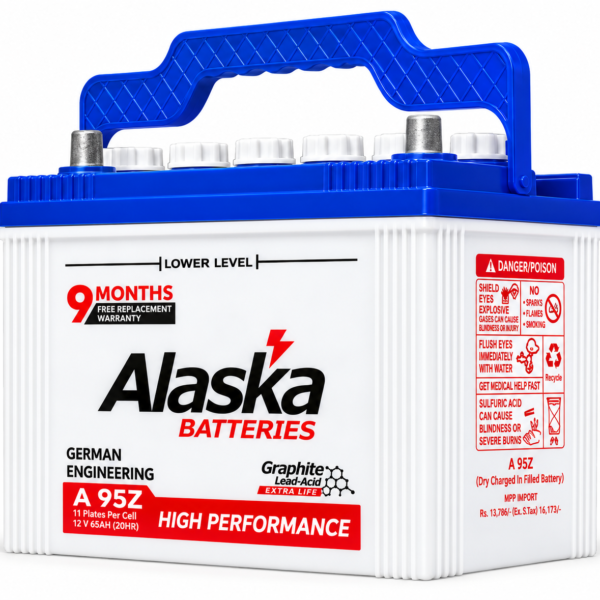 Alaska A95Z/ZL 12V 60Ah – 11 Plates Graphite Enhanced Lead-Acid Battery