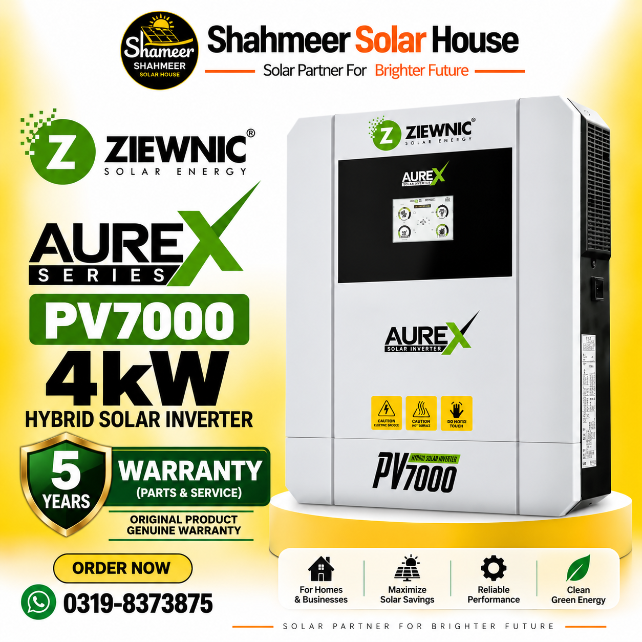 ChatGPT Image Sep 11, 2026, 12_30_42 AM Ziewnic Aurex Series PV7000 4kW Hybrid Solar Inverter - Image 1