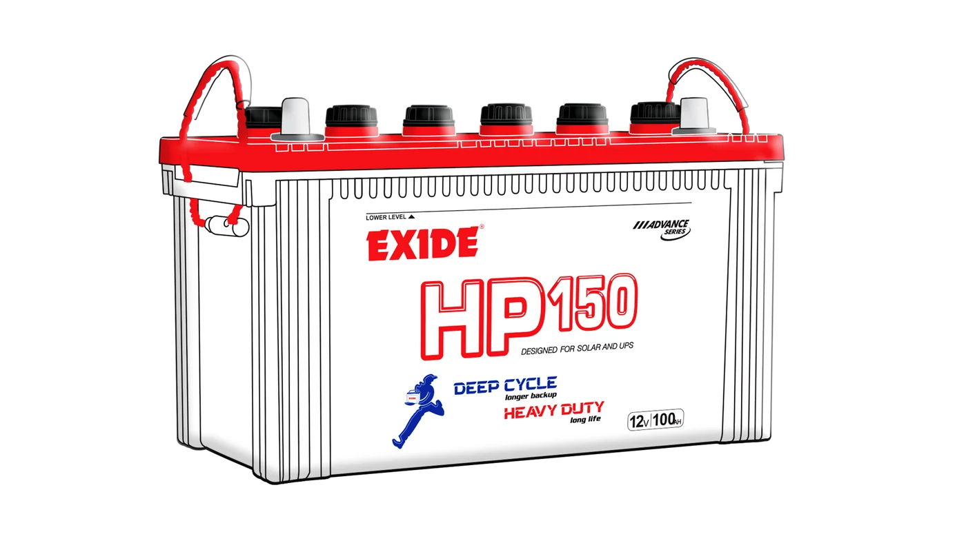 HP-150_01083e05-3873-48f9-ab50-fa4fb65c93fc_1400x Exide HP150 12V Deep Cycle Solar & UPS Battery – Battery Without Acid | Brand Warranty - Image 1