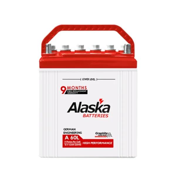 Alaska A60L/R 12V 42Ah – 9 Plates Graphite Enhanced Lead-Acid Battery