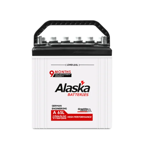 Alaska A65L 12V 50Ah – 11 Plates Graphite Enhanced Lead-Acid Battery