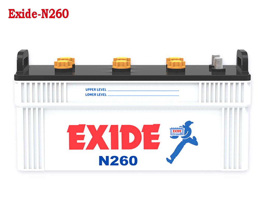 c498d962571b1b42f52b5ef18c7ca18c Exide N260 12V Heavy-Duty Automotive Battery – Battery Without Acid | Brand Warranty - Image 1