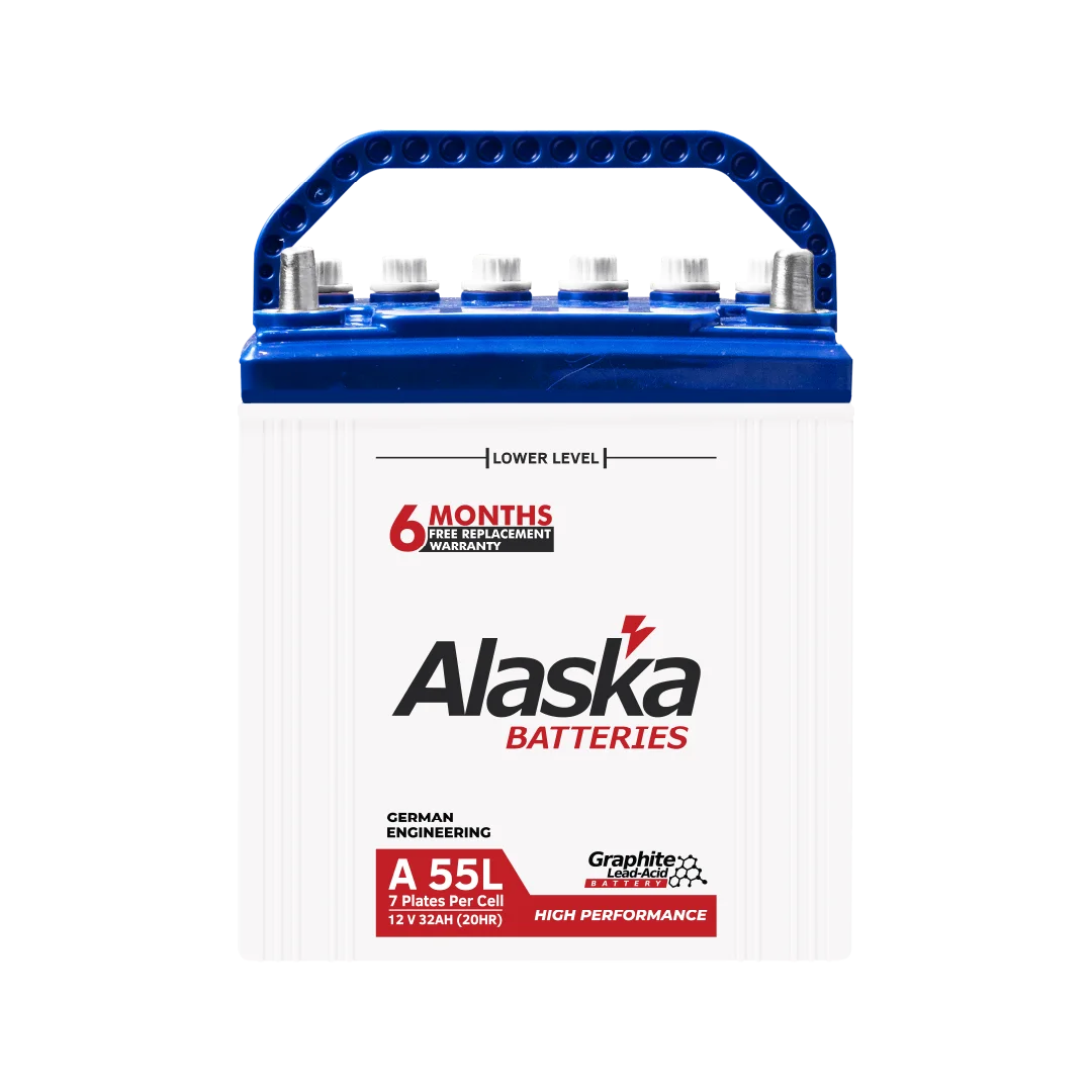 cf4e5bbc-e32c-43d8-883e-e05c611b5a71 Alaska A55L 12V 32Ah – 7 Plates Graphite Enhanced Lead-Acid Battery - Image 1