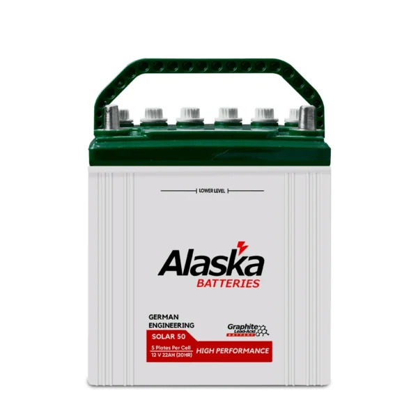 Alaska Solar-50 12V 22Ah – 5 Plates Graphite Enhanced Lead-Acid Battery