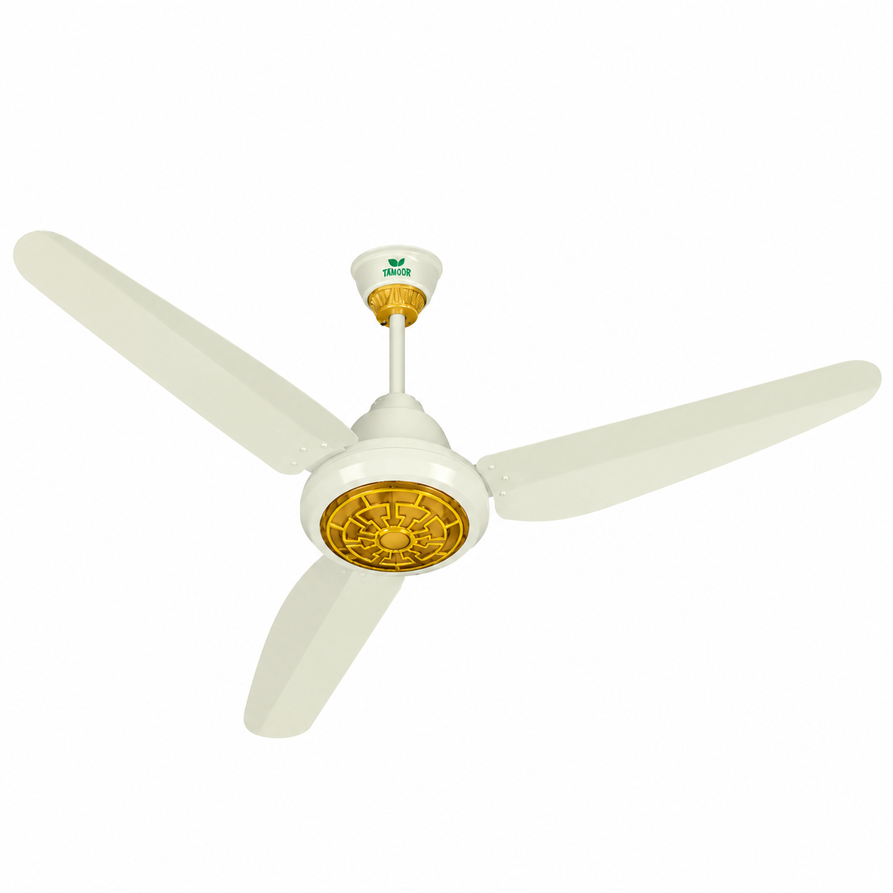 Cream Ceiling Fan with Golden Medallion Tamoor Ceiling Fan Galaxy Model Eco-Smart 30 Watt Smat Cooling Premium Design - Image 1